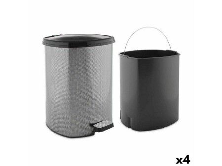 Kosz na Śmieci z Pedałem Berilo D002-2 Ciemny szary Plastikowy 20 L (4 Sztuk)