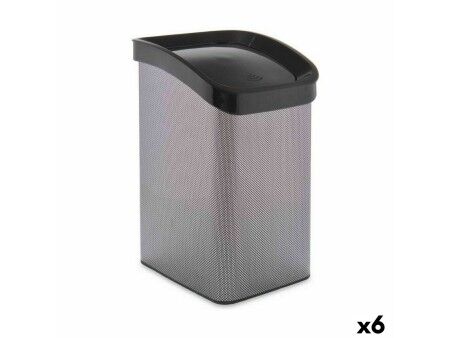 Kosz na Śmieci Berilo D085-2 Ciemny szary Plastikowy 12 L Ruchome (6 Sztuk)