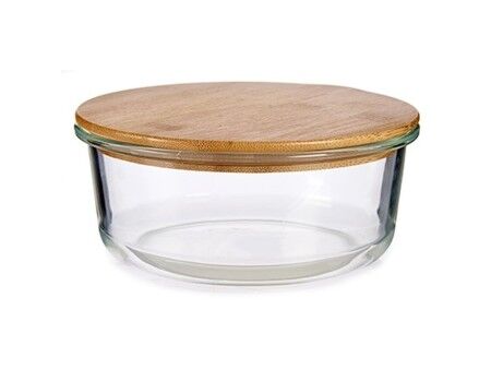 Okrągłe pudełko na lunch z pokrywką Vivalto LHB-HR-950F Bambus 17 x 7 x 17 cm (12 Sztuk)