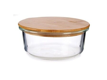 Okrągłe pudełko na lunch z pokrywką Vivalto LHB-HR-620F Bambus 15 x 6,5 x 15 cm (12 Sztuk)