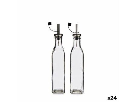 Zestaw do oliwy i octu Vivalto WJ7069-M Przezroczysty Metal Szkło Plastikowy 300 ml (24 Sztuk)