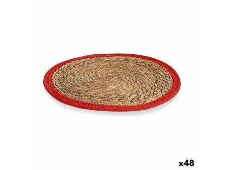 Podkładki na stół Naturalny Czerwony 35 x 1 x 35 cm (48 Sztuk)