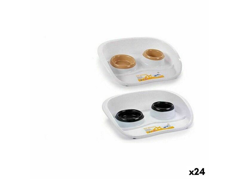 Karmnik dla Zwierząt Stefanplast Pojedyńczy Plastikowy 34 x 11 x 46,5 cm (24 Sztuk)