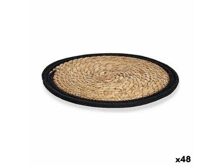 Podkładki na stół Naturalny Czarny 30 x 1 x 30 cm (48 Sztuk)