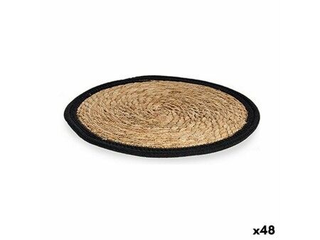 Podkładki na stół Naturalny Czarny 35 x 1 x 35 cm (48 Sztuk)
