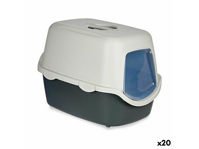 Kuweta dla Kotów Stefanplast Antracyt Jasnoszary Plastikowy 56,5 x 39,5 x 39 cm (20 Sztuk)