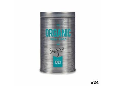 Pojemnik na Cukier Kinvara Organic Szary Blacha biała 10,4 x 18,2 x 10,4 cm Cukier (24 Sztuk)