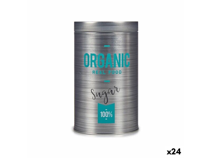 Pojemnik na Cukier Kinvara Organic Szary Blacha biała 10,4 x 18,2 x 10,4 cm Cukier (24 Sztuk)