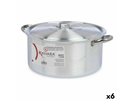 Garnek z Pokrywką Kinvara 100010 Srebrzysty 10 L (6 Sztuk)