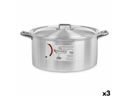 Garnek z Pokrywką Kinvara 100013 Srebrzysty 18 L (3 Sztuk)
