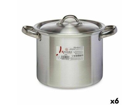 Garnek z Pokrywką Kinvara 100033 Srebrzysty Aluminium Ø 20 cm (6 Sztuk)