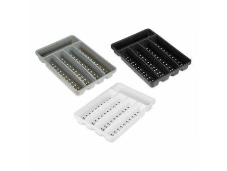 Organizer na Sztućce Kinvara CN19128-1 Biały Czarny polipropylen 22,5 x 4,5 x 32 cm (24 Sztuk)