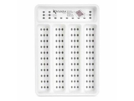 Organizer na Sztućce Kinvara CN19128-1 Biały Czarny polipropylen 22,5 x 4,5 x 32 cm (24 Sztuk)