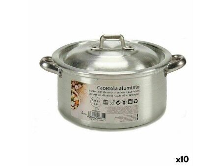 Garnek z Pokrywką Kinvara 100003 Srebrzysty 1,5 L 18 x 10 x 23,5 cm (10 Sztuk)