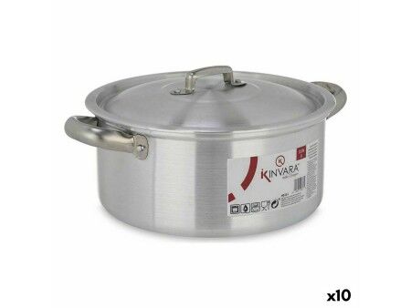 Garnek z Pokrywką Kinvara 100005 Srebrzysty 3 L (10 Sztuk)