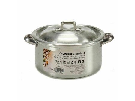 Garnek z Pokrywką Kinvara 100003 Srebrzysty 1,5 L 18 x 10 x 23,5 cm (10 Sztuk)