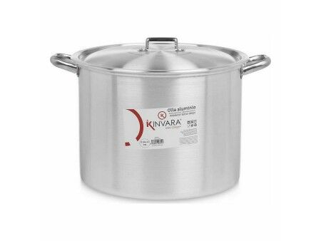 Garnek z Pokrywką Ø 34 cm Srebrzysty Aluminium (2 Sztuk)