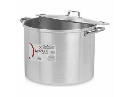 Garnek z Pokrywką Ø 34 cm Srebrzysty Aluminium (2 Sztuk)
