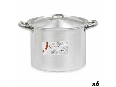 Garnek z Pokrywką Kinvara 100034 Srebrzysty Aluminium 31 x 20 x 24 cm (6 Sztuk)