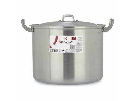 Garnek z Pokrywką Kinvara 100034 Srebrzysty Aluminium 31 x 20 x 24 cm (6 Sztuk)