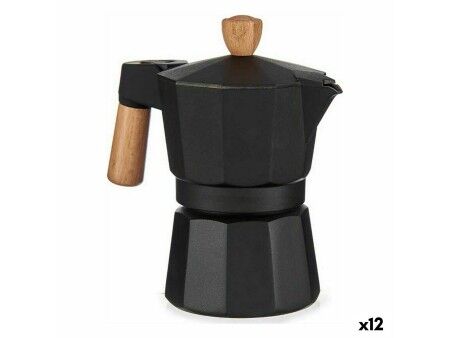 Włoska Kafeterka Kinvara A611BQ-3 T Brązowy Czarny Drewno Aluminium 150 ml (12 Sztuk)