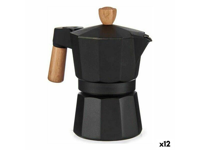 Włoska Kafeterka Kinvara A611BQ-3 T Brązowy Czarny Drewno Aluminium 150 ml (12 Sztuk)