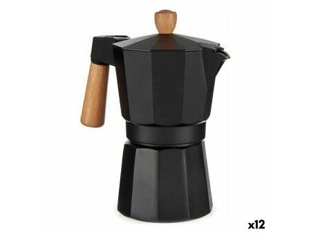 Włoska Kafeterka Kinvara A611BQ-6 T Brązowy Czarny Drewno Aluminium 300 ml (12 Sztuk)