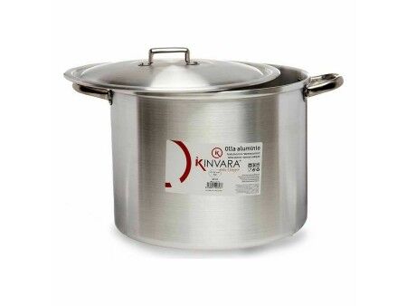 Garnek z Pokrywką Srebrzysty Aluminium 44 x 30 x 35 cm (2 Sztuk)