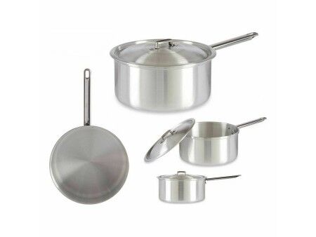 Garnek z Pokrywką Kinvara 100023 Srebrzysty Aluminium Ø 24 cm 5 L (10 Sztuk)