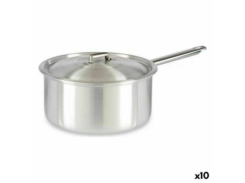Garnek z Pokrywką Kinvara 100022 Srebrzysty Aluminium 4 L 24,5 x 12 x 41 cm (10 Sztuk)