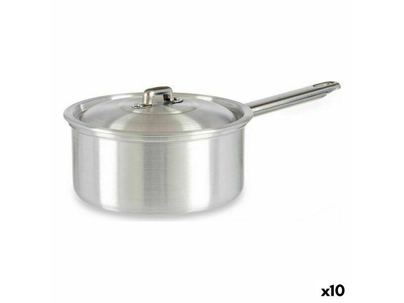 Garnek z Pokrywką Kinvara 100019 Srebrzysty Aluminium Ø 16 cm 1,5 L (10 Sztuk)