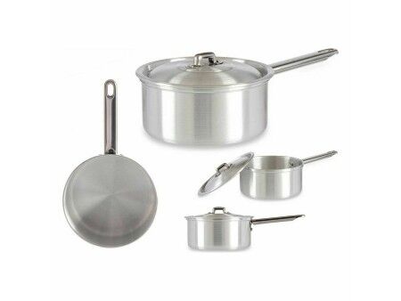 Garnek z Pokrywką Kinvara 100019 Srebrzysty Aluminium Ø 16 cm 1,5 L (10 Sztuk)