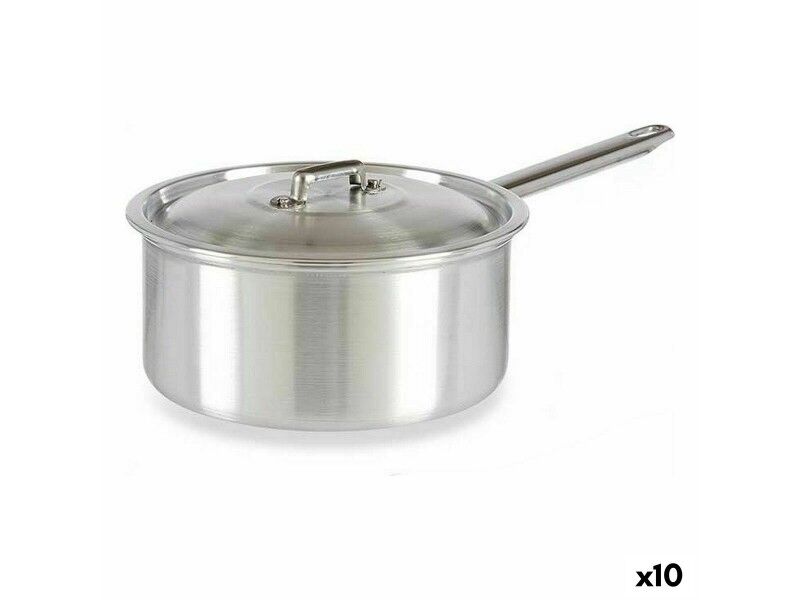 Garnek z Pokrywką Kinvara 100021 Srebrzysty Aluminium 3 L 22 x 12 x 38 cm (10 Sztuk)