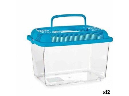 Akwarium Z uchwytem Średni Niebieski Plastikowy 3 L 17 x 16 x 24 cm (12 Sztuk)