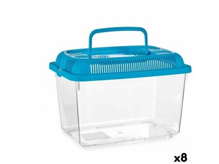 Akwarium Z uchwytem Duży Niebieski Plastikowy 7 L 20 x 20 x 30 cm (8 Sztuk)