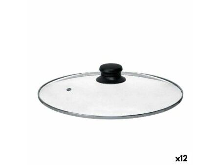 Pokrywna na Garnek Kinvara CN-SW1304-30CM Przezroczysty Srebrzysty Szkło 30 cm (12 Sztuk)