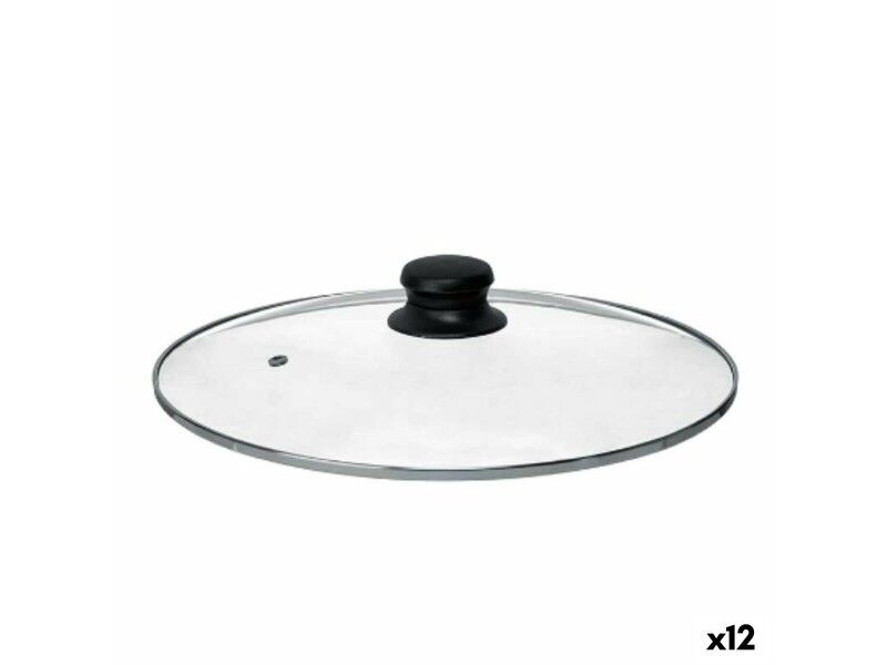 Pokrywna na Garnek Kinvara CN-SW1304-30CM Przezroczysty Srebrzysty Szkło 30 cm (12 Sztuk)