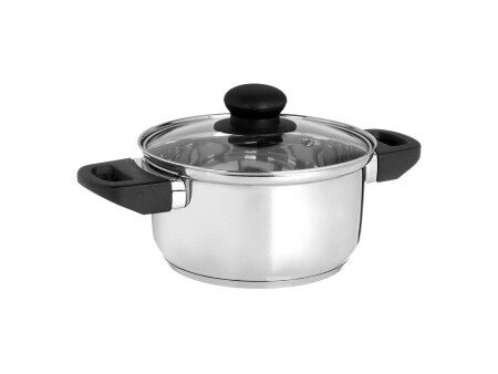 Garnek ze Szklaną Pokrywką Kinvara 16689B Srebrzysty 1,8 L 28 x 9 x 18 cm (6 Sztuk)