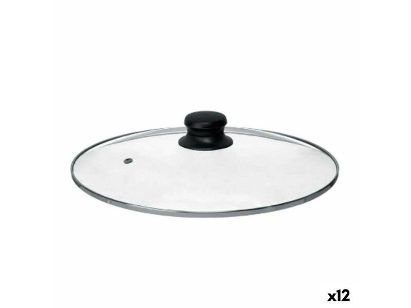 Pokrywna na Garnek Kinvara CN-SW1304-28CM Przezroczysty Srebrzysty Szkło 28 cm (12 Sztuk)