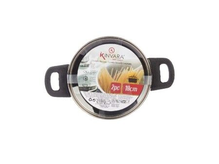 Garnek ze Szklaną Pokrywką Kinvara 16689B Srebrzysty 1,8 L 28 x 9 x 18 cm (6 Sztuk)