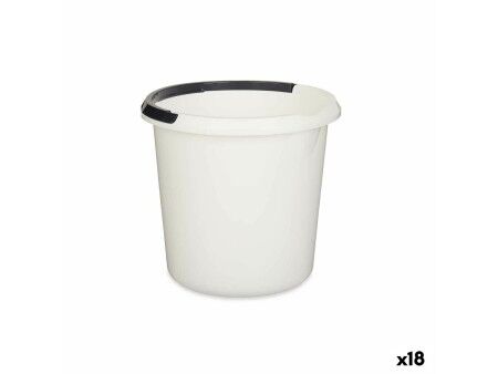 Wiadro z Uchwytem Biały Antracyt 10 L (18 Sztuk)