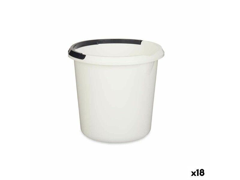 Wiadro z Uchwytem Biały Antracyt 10 L (18 Sztuk)