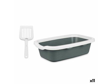 Kuweta dla Kotów Mascow 87954 Biały Antracyt Plastikowy 25 x 11 x 2 cm (11 Sztuk)