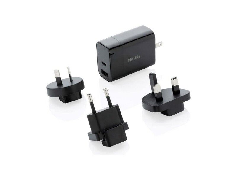 Uniwersalny Adapter Turystyczny do Gniazdka Philips Czarny 30 W