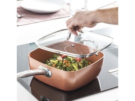 Wielofunkcyjny Westaw Patelnia 5 w 1 Copper Coppans InnovaGoods 4 Części