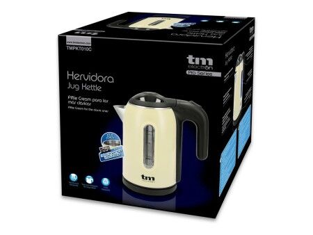 Czajnik Elektryczny z Lampką LED TM Electron Stal nierdzewna Krem