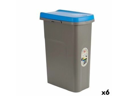 Kosz na Śmieci Stefanplast Niebieski Szary Plastikowy 25 L (6 Sztuk)