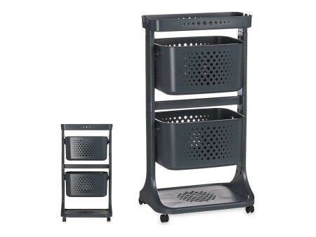 Wózek na Warzywa Kinvara TP-747-2 Antracyt polipropylen Plastikowy 38 x 81,2 x 43,6 cm