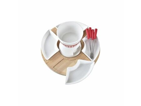 Zestaw do fondue DKD Home Decor Czerwony 26,5 x 26,5 x 1,5 cm (10 pcs)