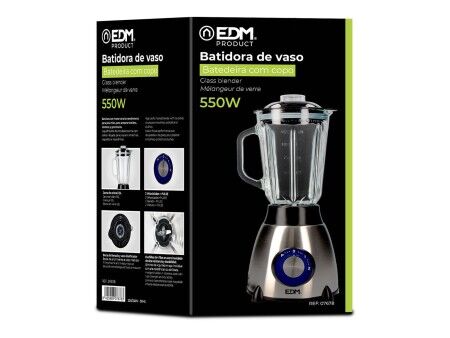 Mikser z Tworzywa Sztucznego EDM 07678 Czarny 550 W 1,5 L